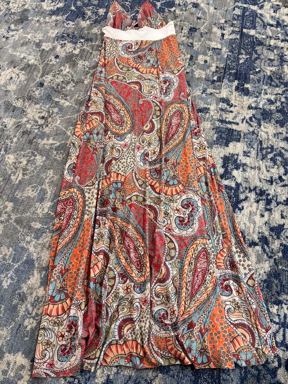 Elan ML-502 Maxi Dress Size Small Paisley Print